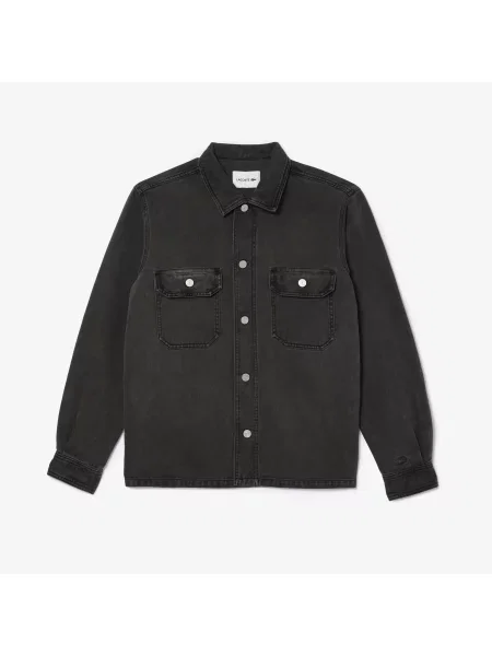 Lacoste Oversize'Owa Koszula Dżinsowa szara