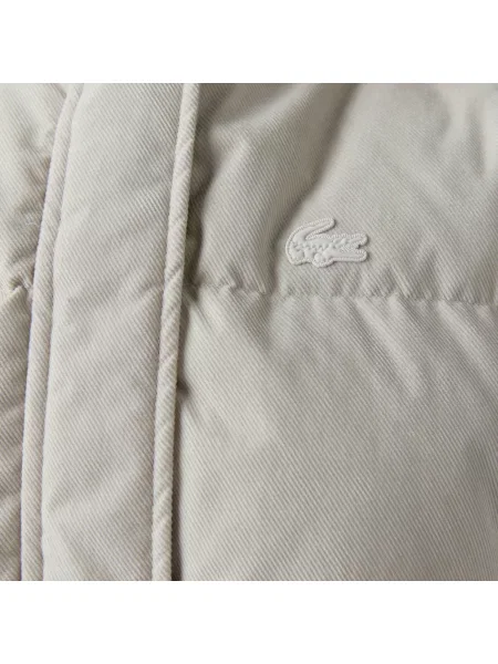 Lacoste Relaxed Fit Pikowana Kurtka Z Kapturem szara