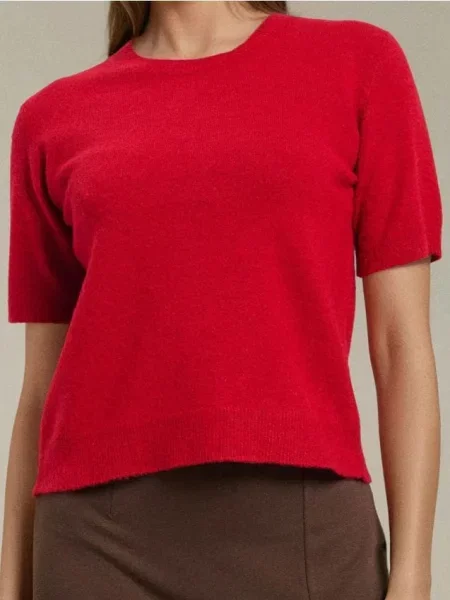 Светрова блузка з домішкою вовни червоний