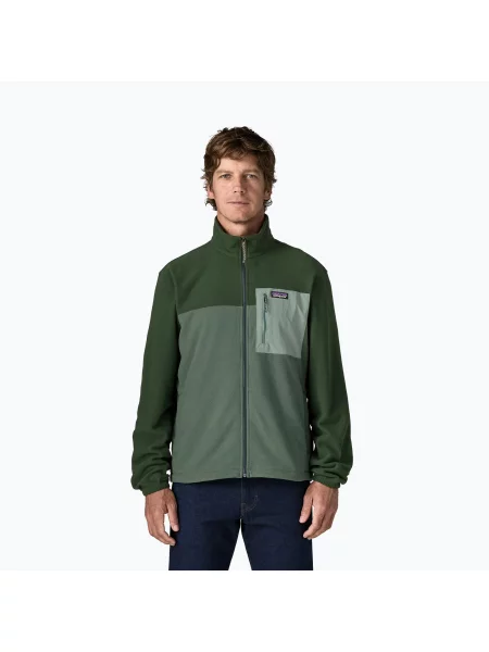 Hanorac din fleece Patagonia din fleece cu buzunare aplicate verde