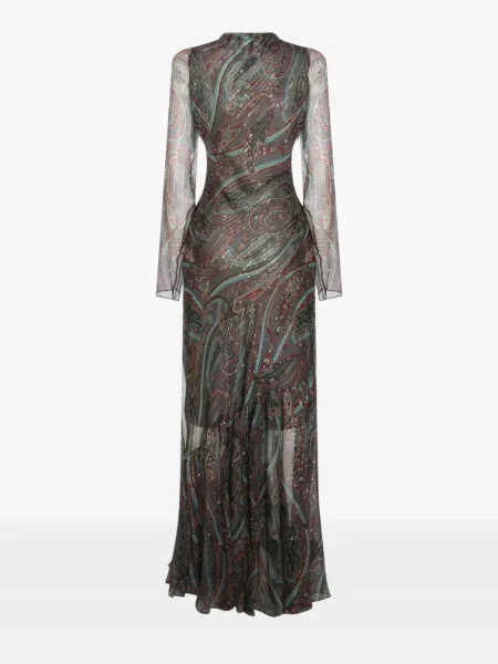 Rochie maxi Etro cu model paisley gri