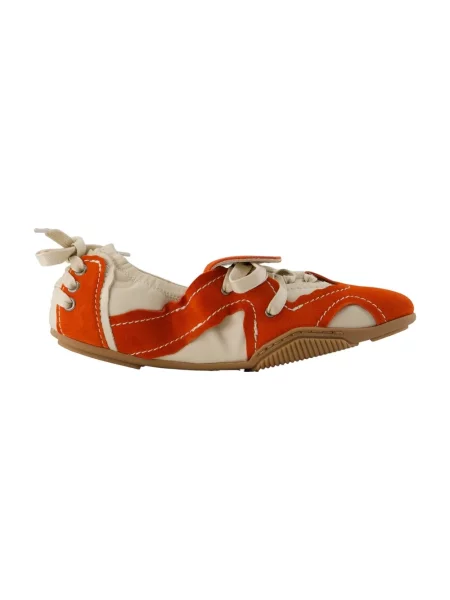 Sneakersy Acne Studios sznurowane zamszowe pomarańczowe