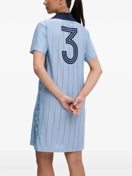 Lung papuci Adidas cu mâneci lungi cu dungi albastru