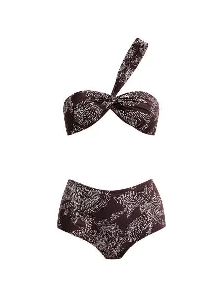 Bikini Sessun s jednim ramenom smeđa