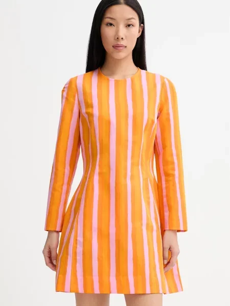 Marimekko Rochie cu amestec de in portocaliu