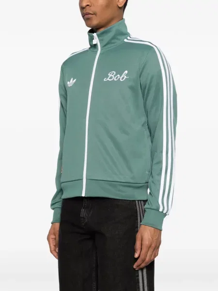 Tricou Adidas cu broderie cu dungi alergare verde