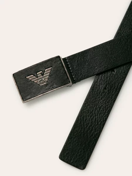 Emporio Armani Kožni remen crna