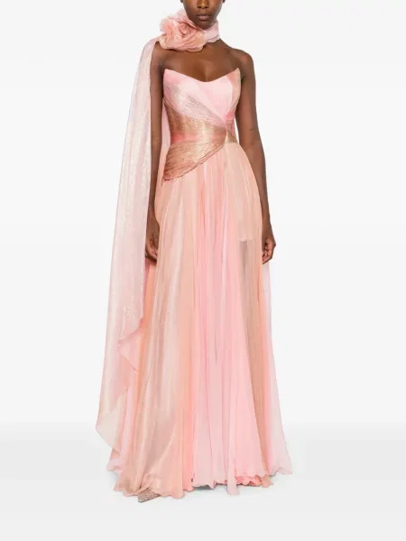 Rochie maxi Iris Serban cu imagine roz