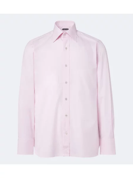 Cămașă Tom Ford din poplin roz