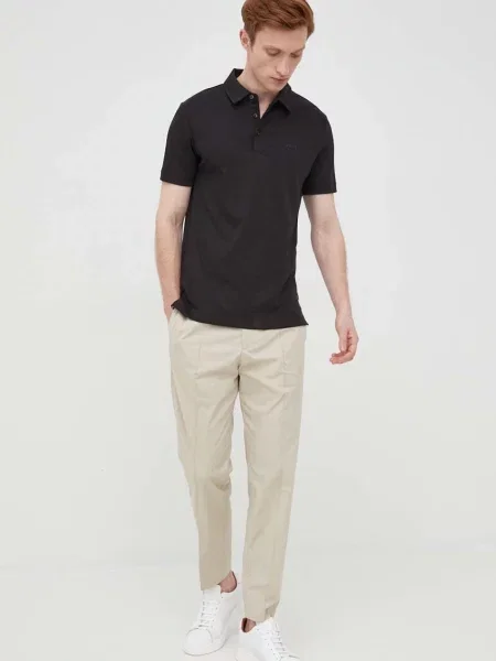 Tricou polo Boss Black negru