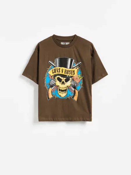 Reserved Tricou Guns N Roses maro-închis maro