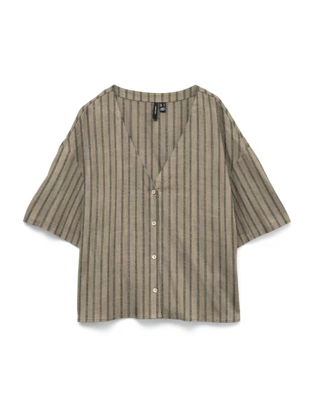 VERO MODA Bluză VMROSIE brocart / gri argintiu maro