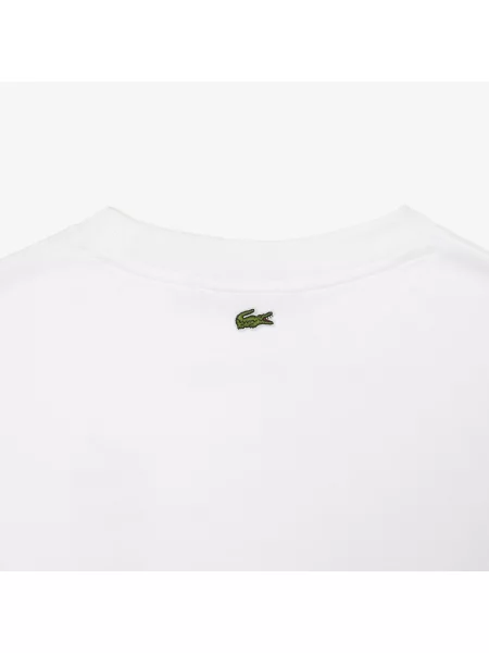 Lacoste Koszulka Oversize Iconic Croc Print biała