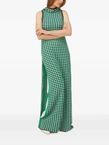 Rochie maxi Retori cu glugă verde