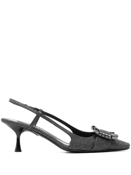 Pantofi cu toc Sergio Rossi slingback negru