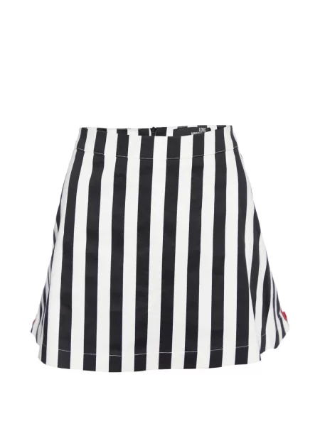 Fusta mini Love Moschino cu dungi în linie A alb
