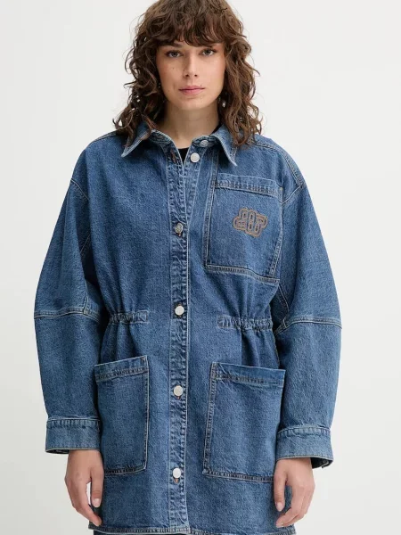 MUNTHE geacă din denim PRICKLY de tranzitie oversize albastru