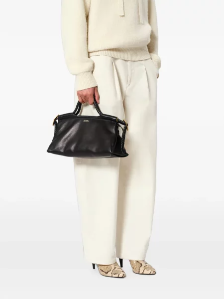 Τσάντα shopper Isabel Marant πλεγμένο μαύρο