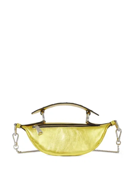 Кожена кожена чанта Lancel жълто