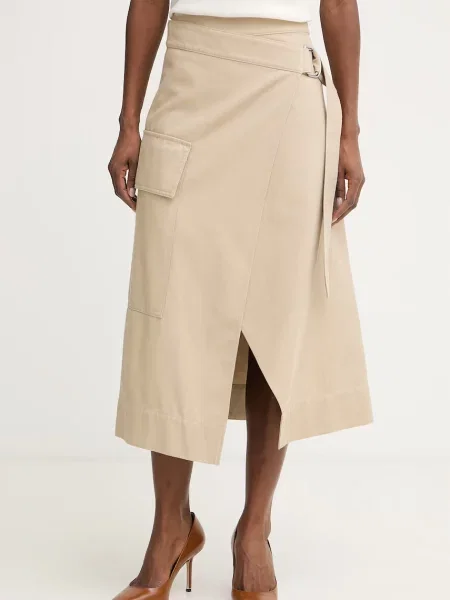 BOSS fustă petrecută cu lyocell Vonaria-W bej