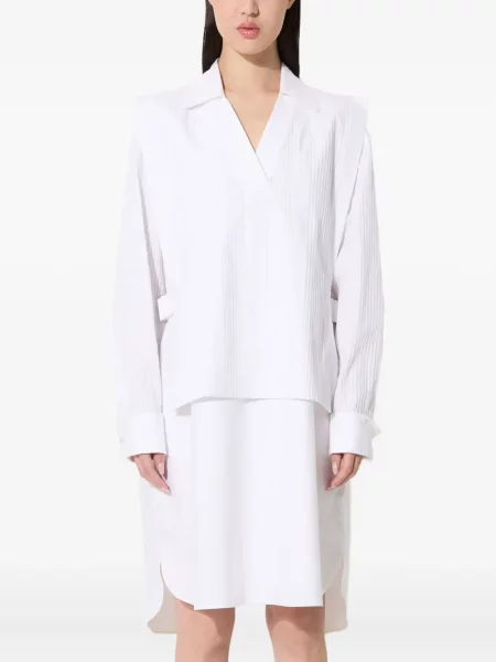 Rochie midi Kenzo cu decolteu în V până la genunchi de costum alb