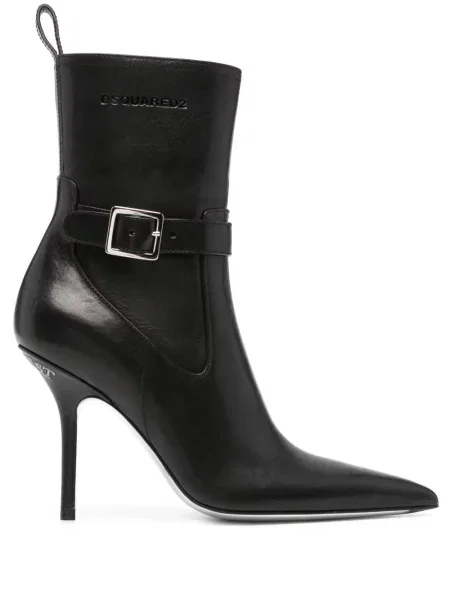 Botine Dsquared2 din piele zdrențuiți negru