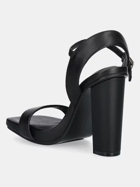 Kožené sandály Tommy Hilfiger HIGH HEEL LEATHER SANDAL černá