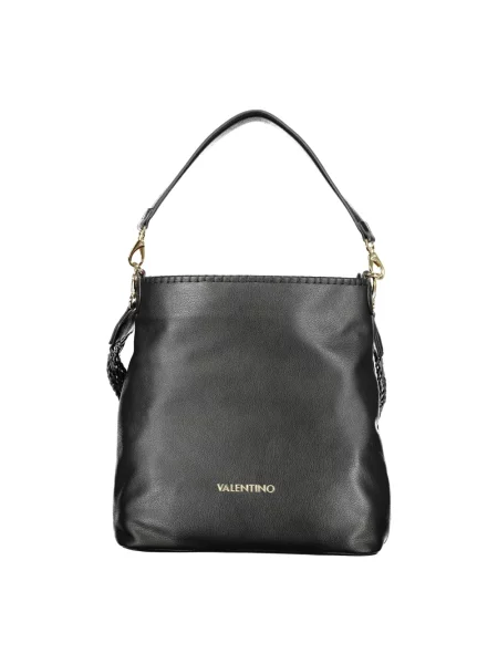 Lniana torebka hobo Valentino Bags czarna