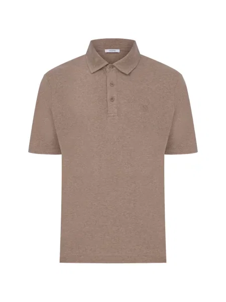 Tricou polo Megusta melange maro