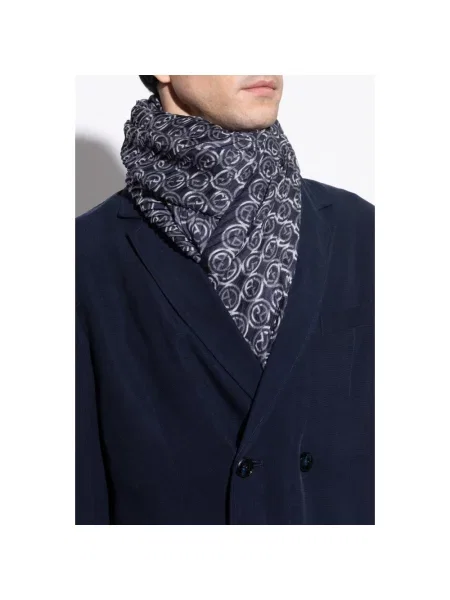 Szal Giorgio Armani z kaszmiru niebieska