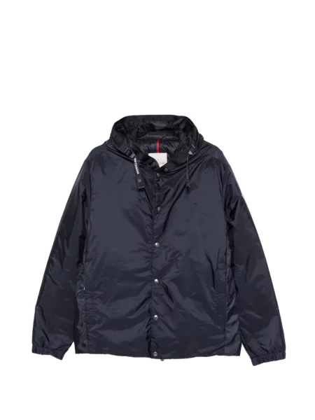 Geacă Moncler cu glugă albastru