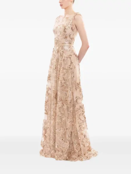 Rochie maxi Saiid Kobeisy cu broderie din tul