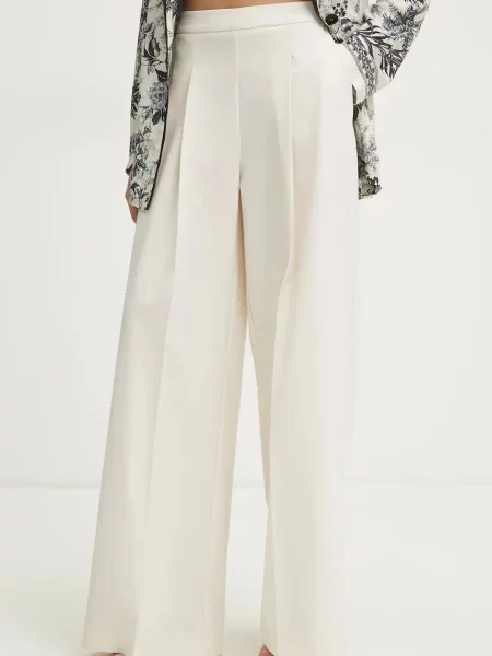 Simona Corsellini pantaloni femei lat high waist bej