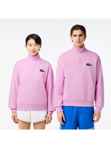 Lacoste Unisex Bluza Z Bawełny Organicznej Ze Stójką I Zamkiem Błyskawicznym różowa