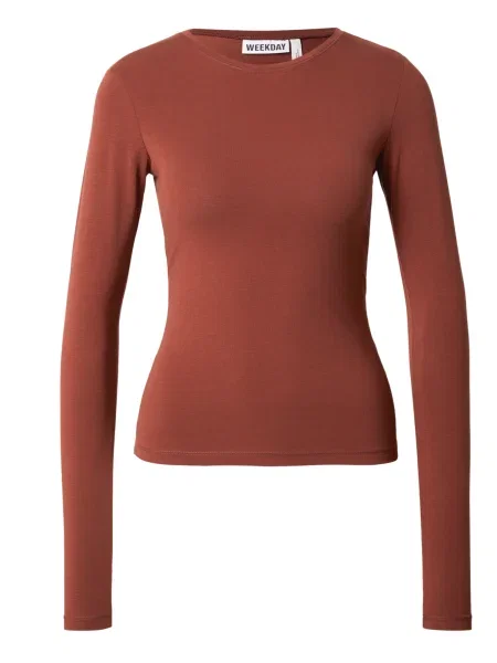 WEEKDAY Tričko rezavě hnědá
