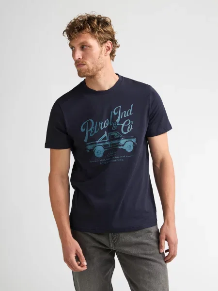 Petrol Industries Tricou safir / închis albastru