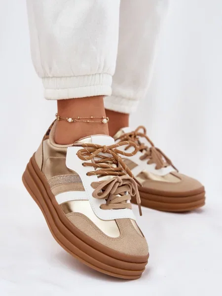 Superge Boto s platformo z leopardjim vzorcem z žeblji zlata