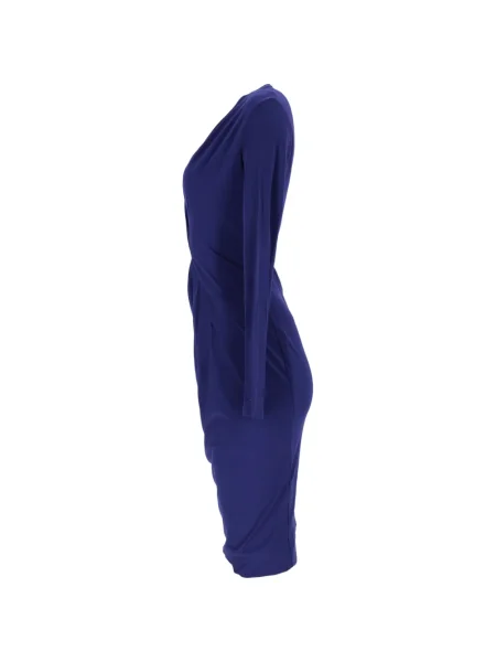 Rochie maxi Max Mara drapată până la genunchi de costum albastru
