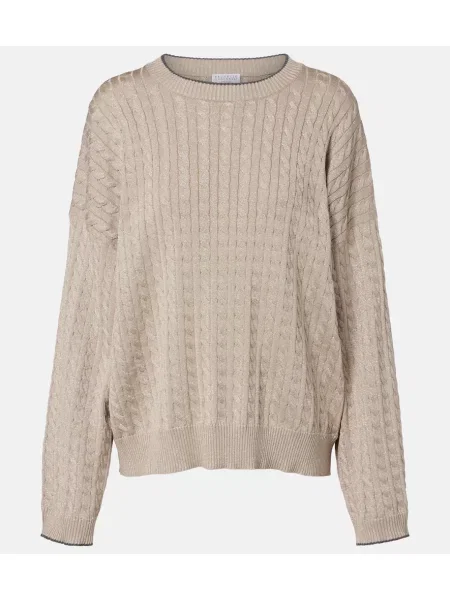 Pulover Brunello Cucinelli tricotate bej