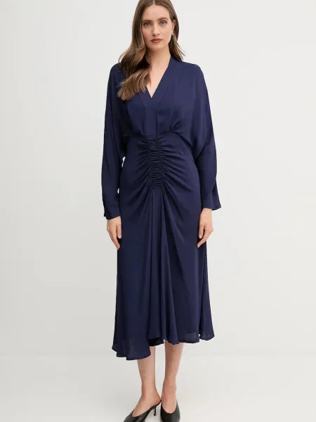 Sandro Ferrone sukienka maxi prosta granatowy