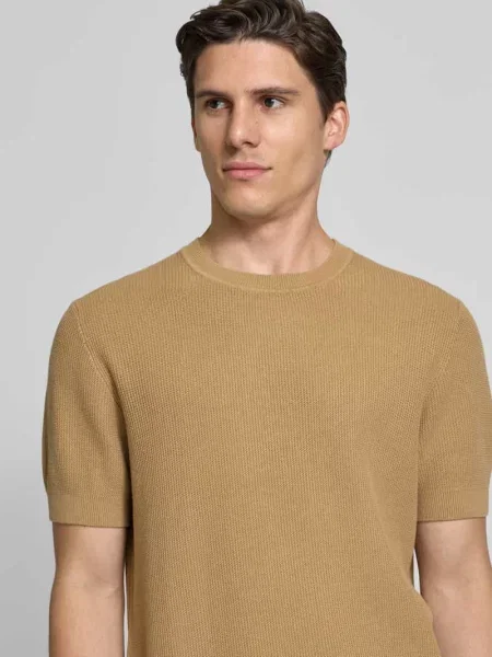 T-shirt z prążkowanymi wykończeniami model ‘CASPER’ Jake*s Studio Men