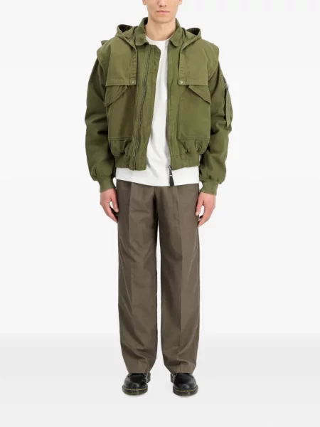 Geacă bomber Alpha Industries cu glugă verde