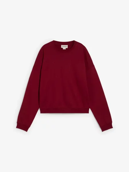 Krótka bluza z czystej bawełny organicznej czerwona