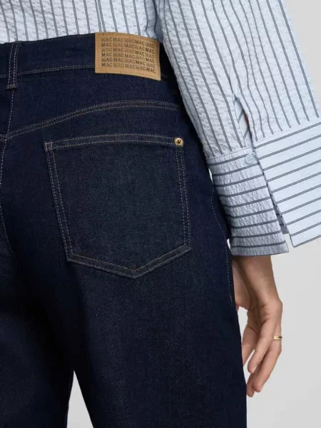 Jeansy typu barrel o kroju relaxed fit z mieszanki bawełny model Bobbie' Mac granatowe