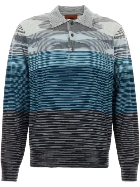 Polo Missoni cu broderie albastru