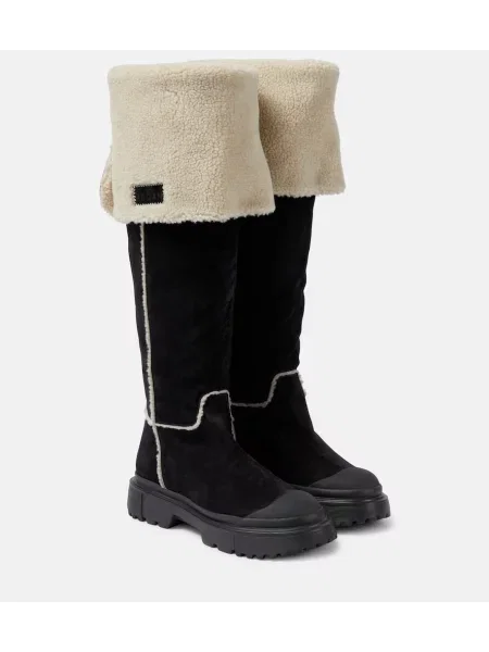 Semišové kozačky Hogan černé