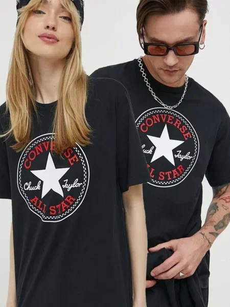 Тениска Converse с принт черно
