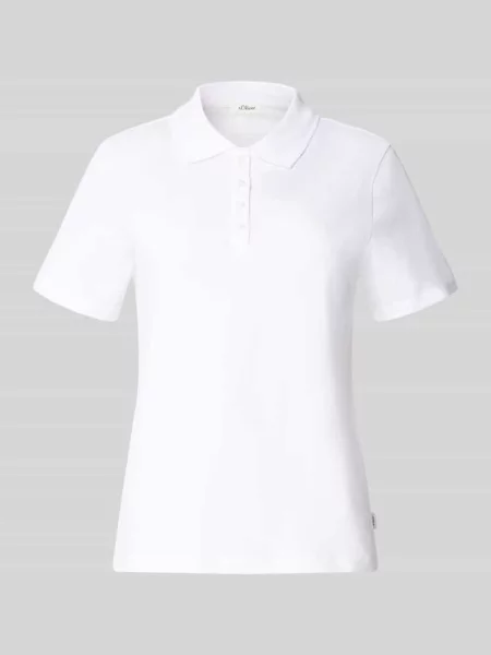 Koszulka polo o kroju regular fit z mieszanki bawełny S.oliver Red Label biała