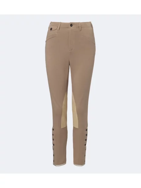 Pantaloni Eleventy din piele de căprioară bej