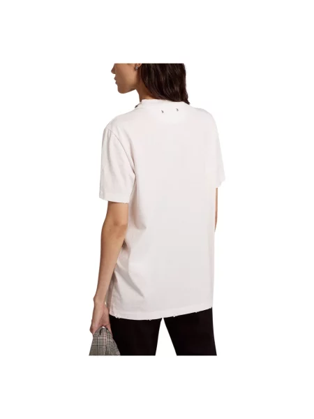 Koszulka Golden Goose z kryształkami biała